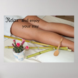 Póster Herramientas de masaje de bambú al lado de las pie