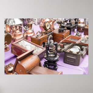 Póster Herramientas de navegación marítima antiguas