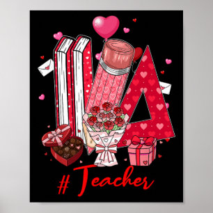 Póster Herramientas para maestros corazones flores broma