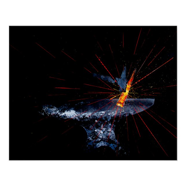 Póster Herrero Hammering en Anvil (Anverso)
