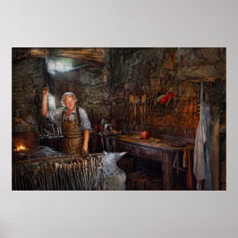 Póster Herrero - Trabajando la forja