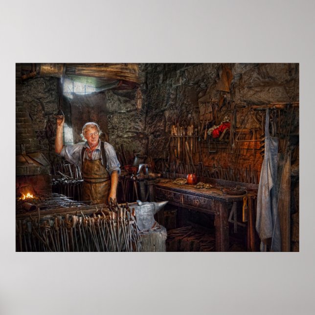 Póster Herrero - Trabajando la forja (Frente)