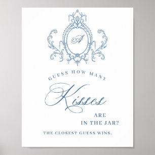 Póster Hervidor de novias azul floral de Grace Ornate de 