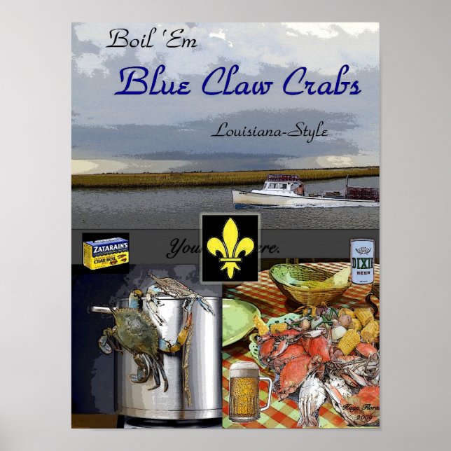 Póster Hervir Em Crabs (Frente)