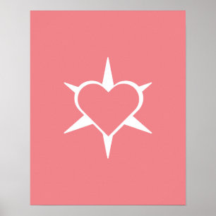 Póster Herz Heart Coeur Cuore Star Starlet Sternchen Ster
