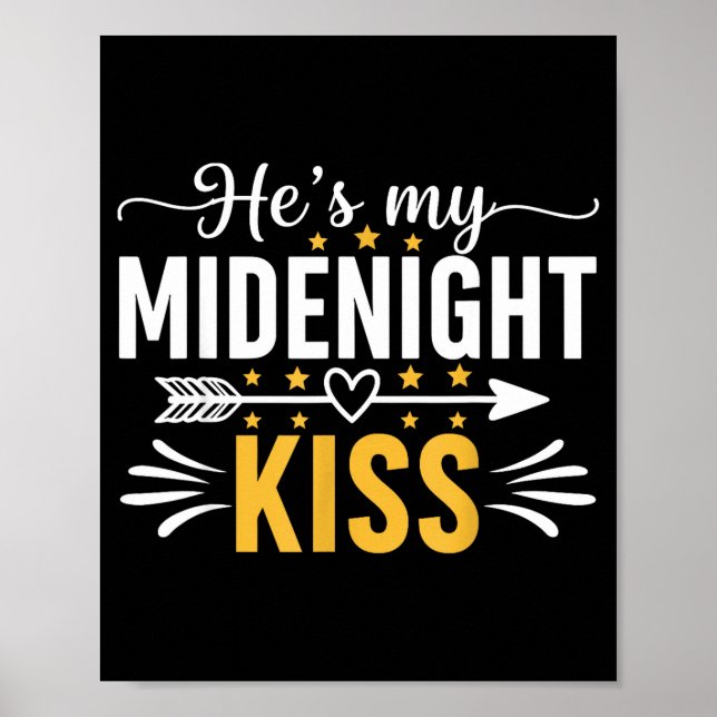 Póster He's My Midnight Kiss Happy New Year Nye Matching  (Frente)