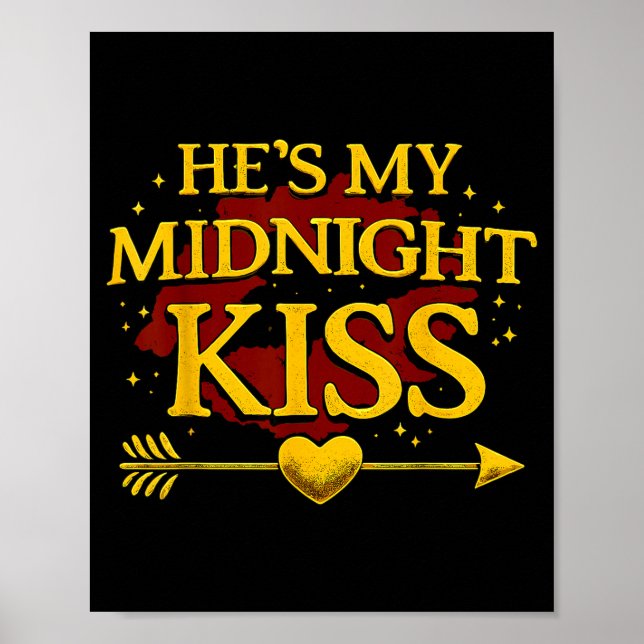 Póster He's My Midnight Kiss Matching Couples Valentine’s (Frente)