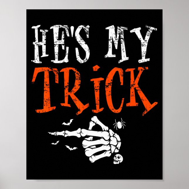 Póster He's My Trick Halloween Matching Couple Funny Girl (Frente)