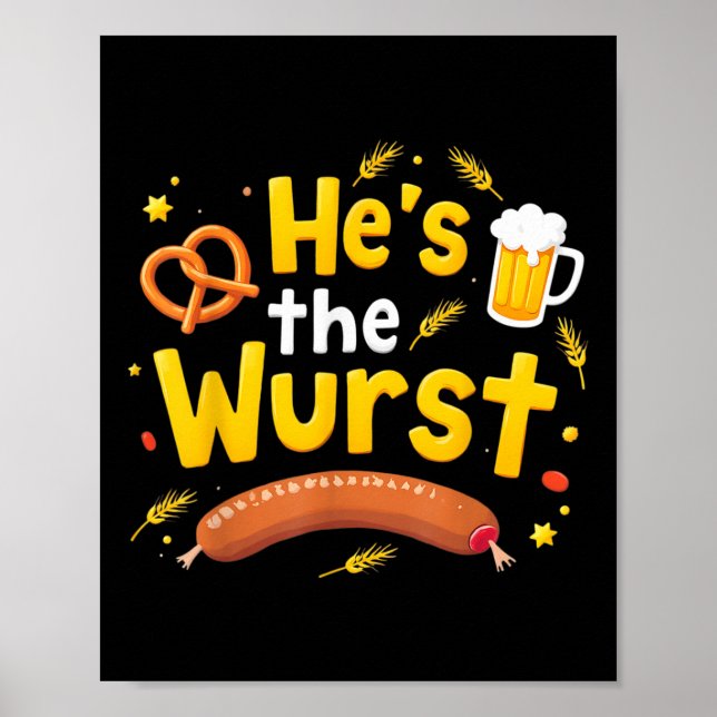 Póster Hes The Wurst Funny Parejas Coincidiendo Con El Ch (Frente)