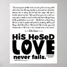 "Hesed Never Fails" 11x14 Poster semibrillante