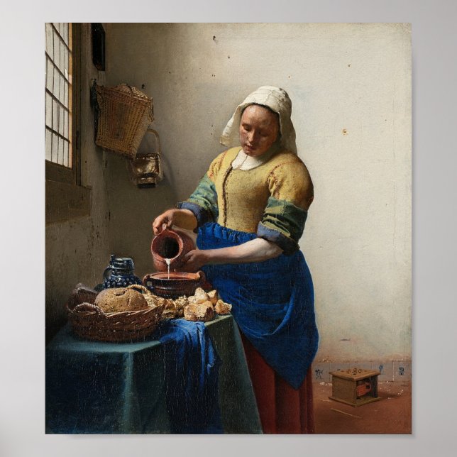 Póster Het Melkmeisje, Johannes Vermeer (Frente)