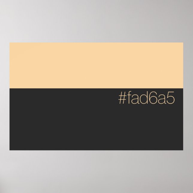 Póster Hex FAD6A5 Naranja Melocotón Pálido Cálido Minimal (Frente)