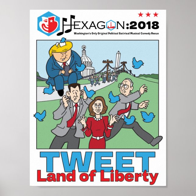 Póster Hexagon 2018: Tierra de la libertad en Twitter (Frente)