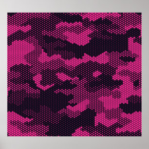 Póster Hexagonal de camuflaje, fondo de textura militar
