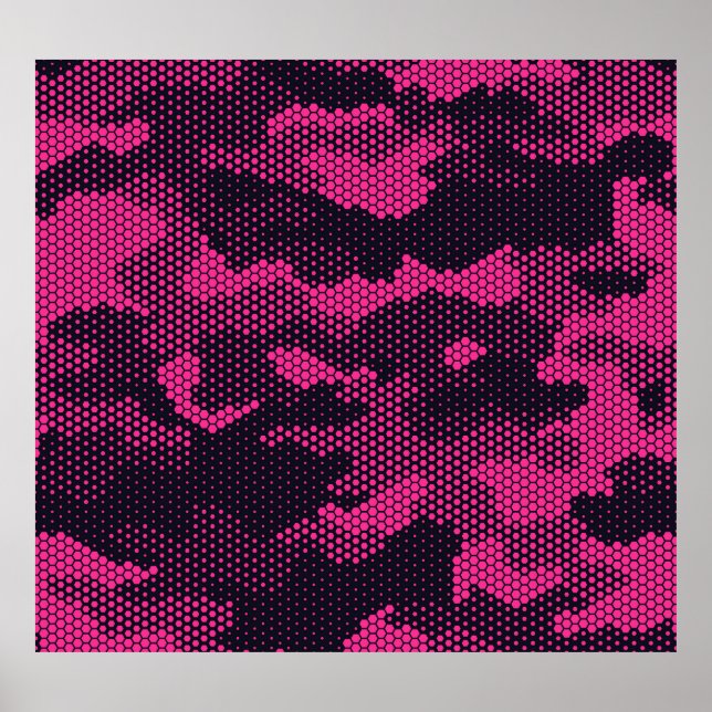 Póster Hexagonal de camuflaje, fondo de textura militar (Frente)