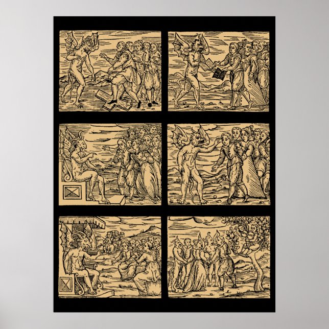 Póster Hexaptych de las brujas después de Guazzo 30x40 (Frente)