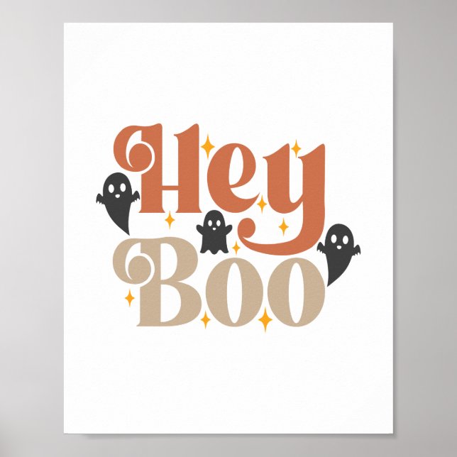 Póster Hey Boo Boho Halloween Hey Boo Ghost (Frente)