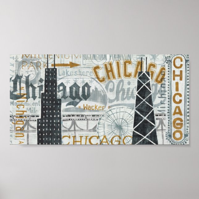 Póster Hey Chicago Vintage (Frente)