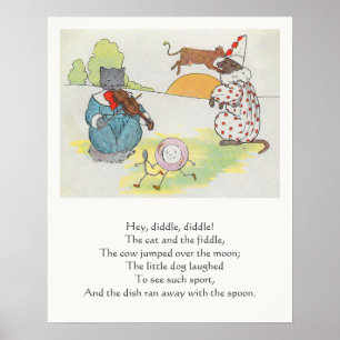 Póster Hey Diddle Diddle El Gato y la rima de los fideos
