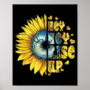 Póster Hey, levántate la paz de los girasoles de Ucrania