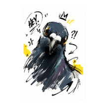 Hey Sassy Pigeon Portrait – Bold Hand-Drawn Bird