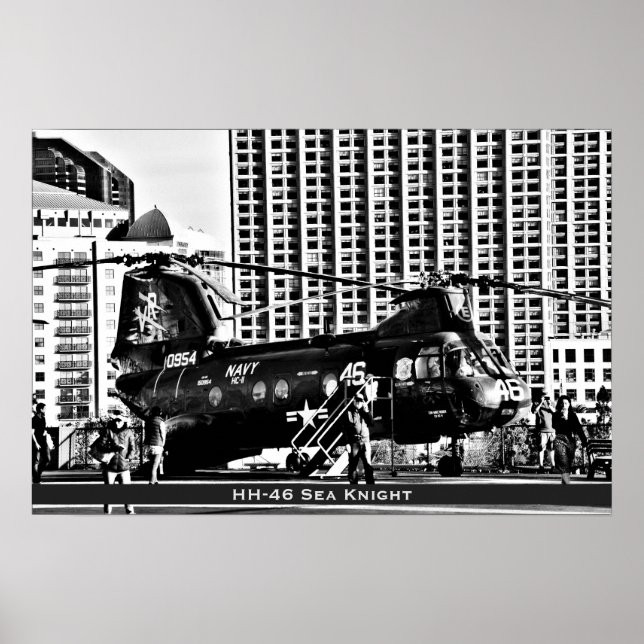 Póster HH-46 Sea Knight ~ helicóptero militar estadounide (Frente)