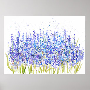 Póster hiacinth acuarela de uva azul abstracta 2023