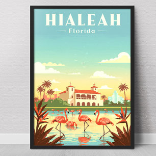 Póster Hialeah Florida Antiguo