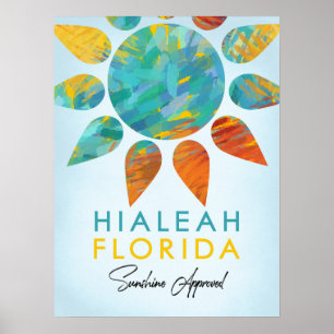 Póster Hialeah Florida Sunshine Travel