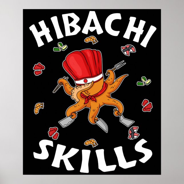 Póster Hibachi Gifts Hibachi Connoisseur Hibachi Chef (Frente)