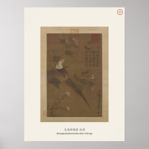 Póster Hibisco y faisán dorado - Zhao Ji, Song