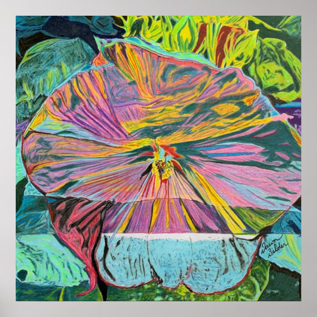 Póster Hibiscus Flower Personalizado Art (Frente)