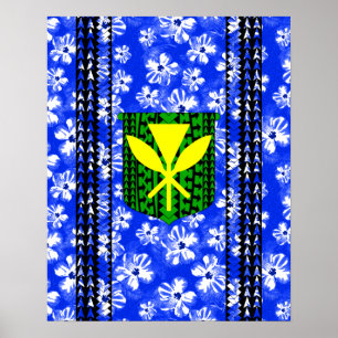 Póster Hibiscus Kanaka Maoli Tribal