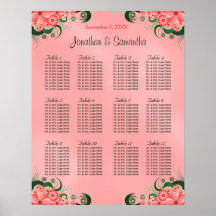 Hibiscus Pink DIY 12 Tablas Tabla de asientos Boda