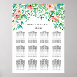 Póster Hibiscus tropical | Tabla de asientos del Boda