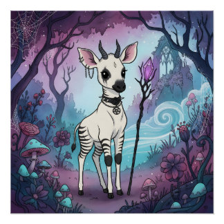 Póster Híbrido del bosque místico