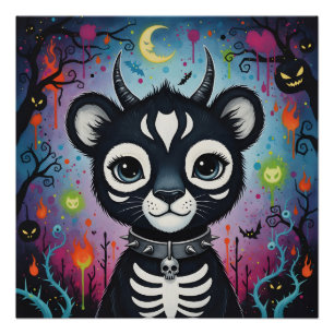 Póster Híbrido gótico lindo - Creatura nocturna de fantas