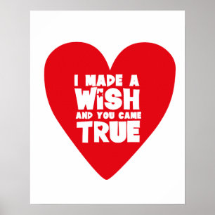 Póster HICE UN DESEO Corazón de amor