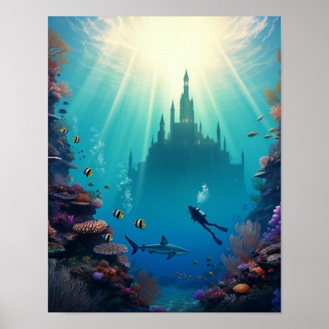 Póster hidden underwater castle (Frente)