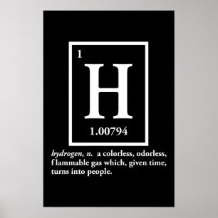 Póster hidrógeno - un gas que se convierte en personas