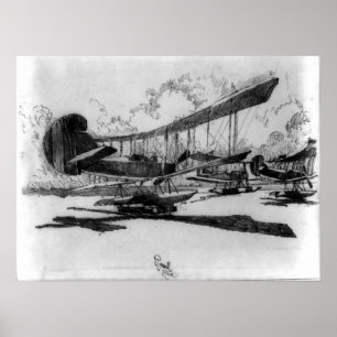 Póster Hidroplanos en el descanso en la playa - Joseph Pe