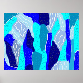 Póster Hielo azul y gris