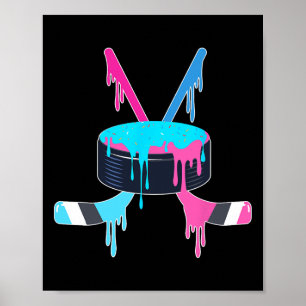 Póster Hielo de Hockey Helado Goteo Salpicaduras Hielo Ho