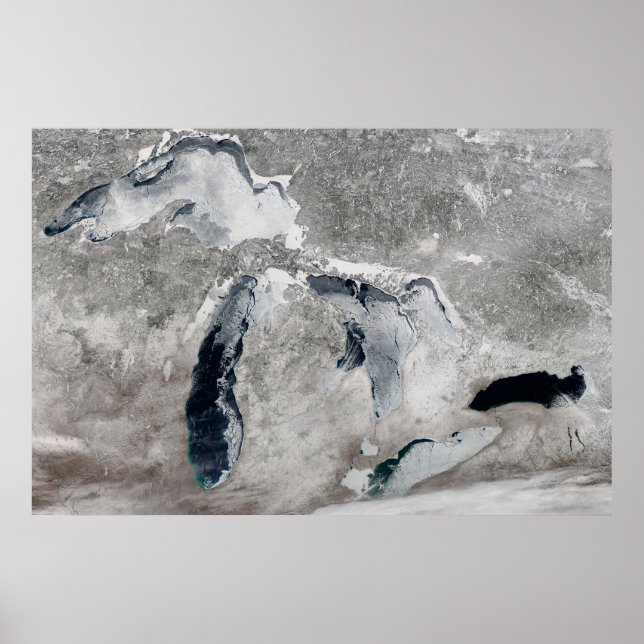 Póster Hielo En Los Grandes Lagos, Estados Unidos. (Frente)