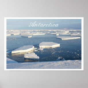 Póster Hielo flota en McMurdo Sound, Antártida