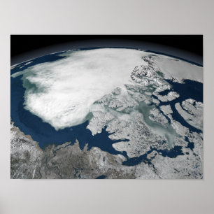 Póster Hielo marino ártico sobre Norteamérica