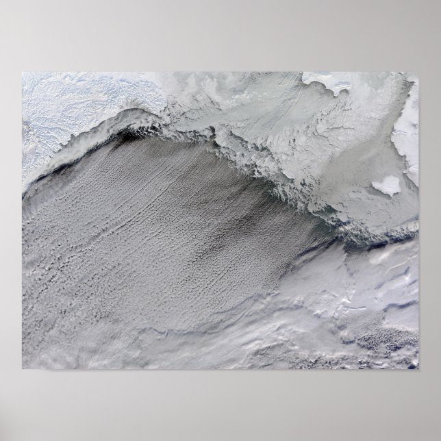 Póster Hielo marino y calles nubladas en el Mar de Bering (Frente)