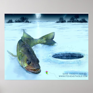 Póster hielo walleye