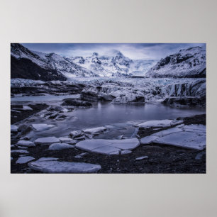 Póster Hielo y nieve Glaciar Sólheimajökull, Islandia