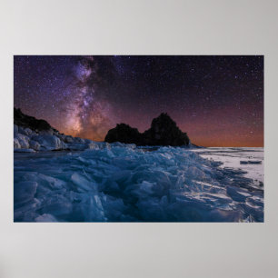 Póster Hielo y nieve   Lago Baikal, Siberia, Rusia